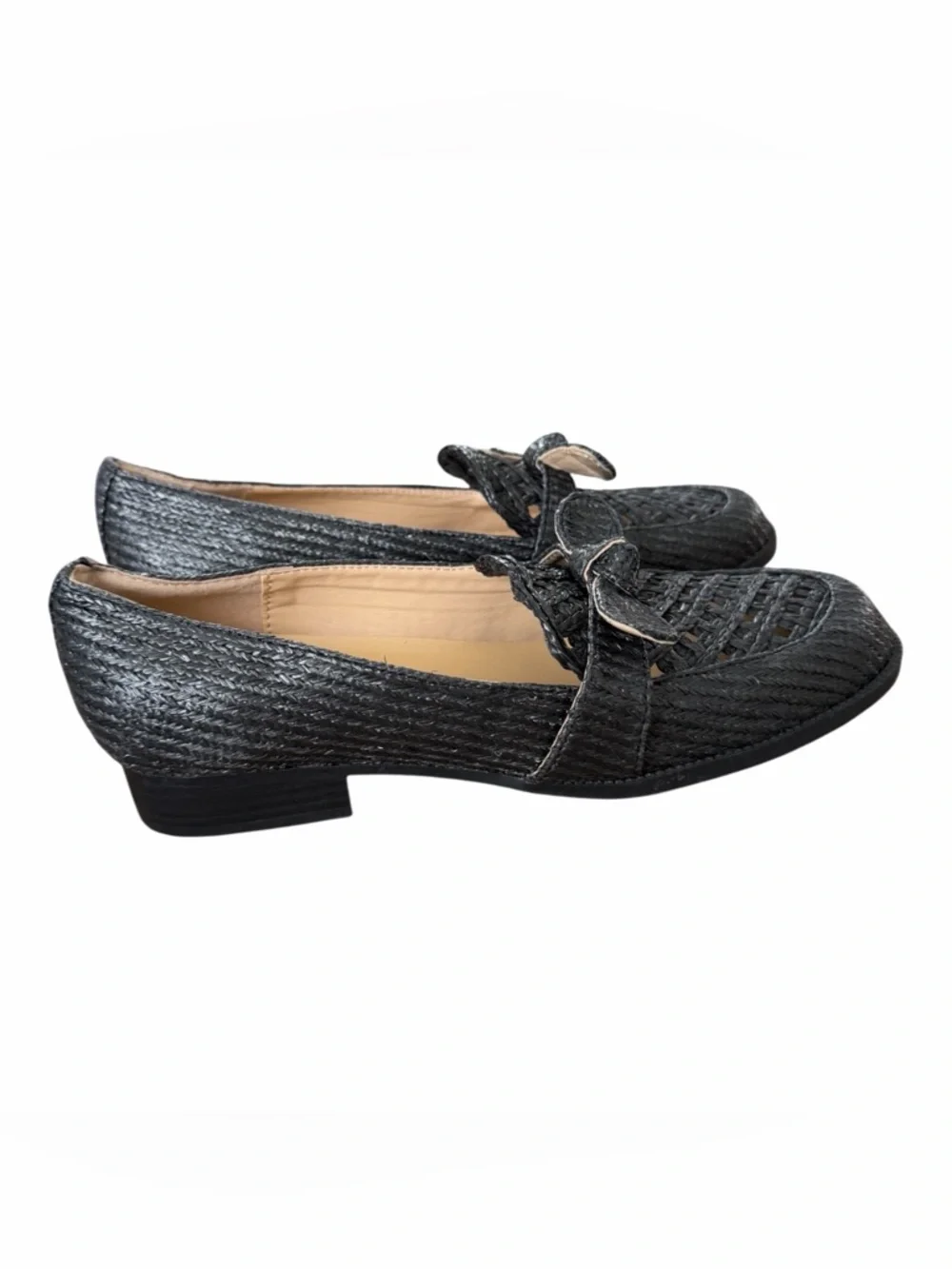 Bandolino Black Woven Loafer with‎ Bow Accent